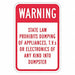 Rflctv No Dumping Warning Sign 18x12in