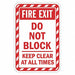 Rflctv Fire Door Fire Exit Sign 18x12in
