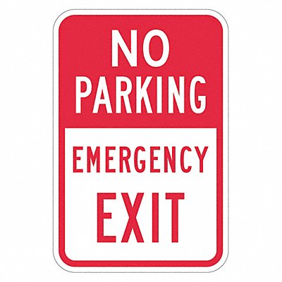 No Parking Exit Sign 18 x 12 