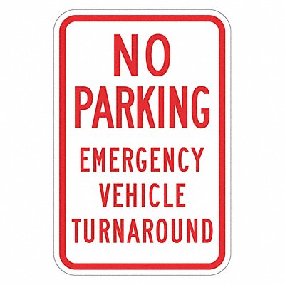 No Parking Turnaround Sign 18 x 12 