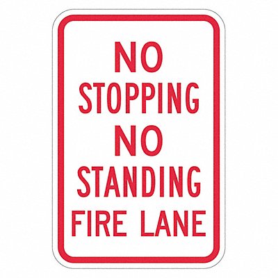 Fire Lane No Parking Sign 18 x 12 