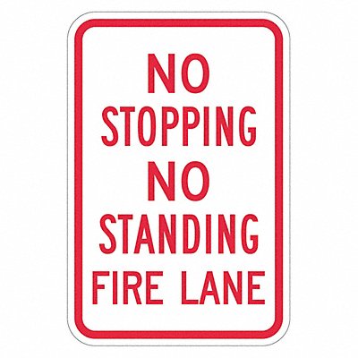 Fire Lane No Parking Sign 18 x 12 