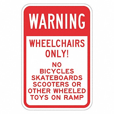 Rflctv No Skatebrds Warning Sign 18x12in
