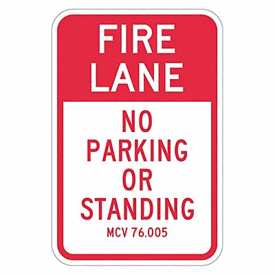 Fire Lane No Parking Sign 18 x 12 