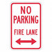 No Parking Fire Lane Sign 18 x 12 