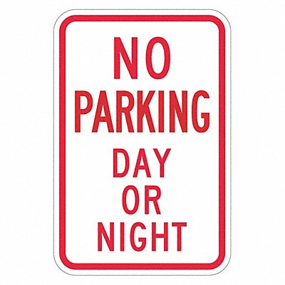 No Parking Day Or Night Sign 18 x 12 