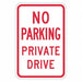 Driveway No Parking Sign 18 x 12 