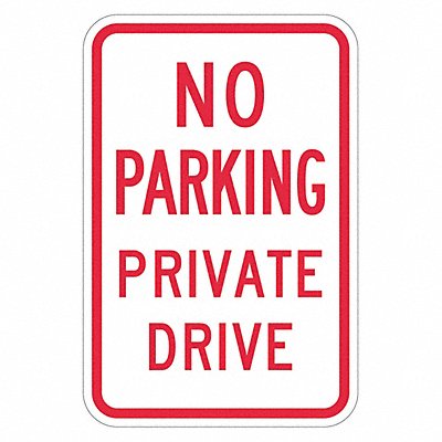 Driveway No Parking Sign 18 x 12 