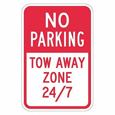 Tow Zone No Parking Sign 18 x 12 