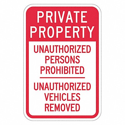 Rflctv No Trespassing Sign 18x12in Alum