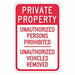 Rflctv No Trespassing Sign 18x12in Alum