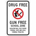Rflctv Drug Free Drug Free Sign 18x12in