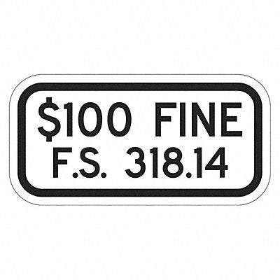 Fine Parking Sign 6 x 12 