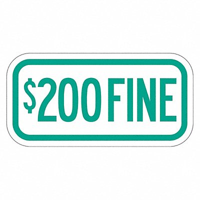 Fine Supplemental Parking Sign 6 x 12 