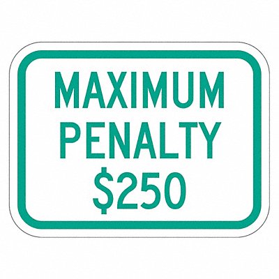 Fine  Penalty Parking Sign 9 x 12 