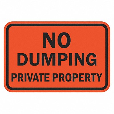 Reflective No Dumping Sign 12x18in Alum