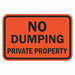 Reflective No Dumping Sign 12x18in Alum