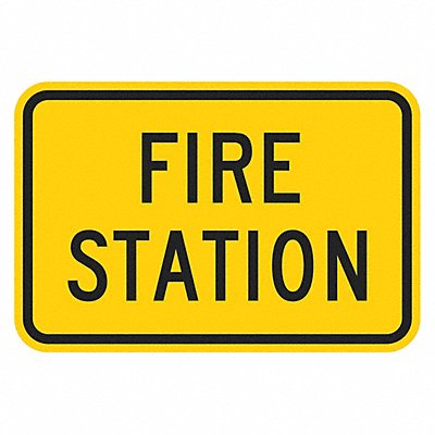 Fire Station Traffic Sign 12 x 18 