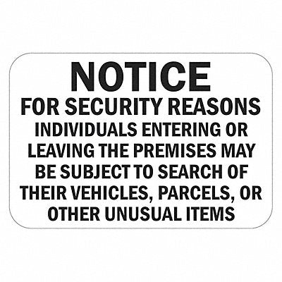 Rflctv Surveillance Notice Sign 12x18in
