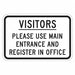 Rflctv Visitors Sign 12x18in Aluminum