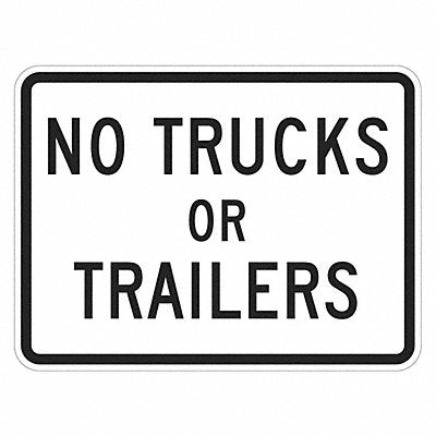 No Trucks Traffic Sign 12 x 18 