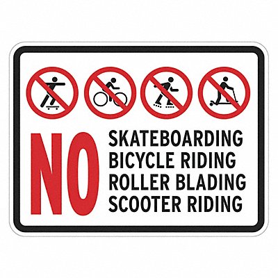 Rflctv No Skateboards Sign 12x18in Alum