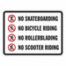 Rflctv No Skateboards Sign 18x24in Alum