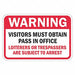 Rflct Visitors Warning Sign 12x18in Alum
