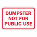 Reflective Dumpster Sign 12x18in Alumin