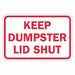 Reflective Dumpster Sign 12x18in Alumin
