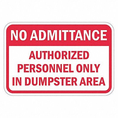 Rflctv No Admittance Sign 12x18in Alum