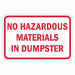 Rflctv Hazardous Materials Sign 12x18in