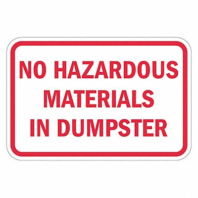 Rflctv Hazardous Materials Sign 12x18in