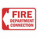 Rflctv Fire Connection Sign 12x18in Alum