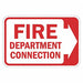 Rflctv Fire Connection Sign 12x18in Alum