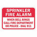 Rflctv Fire Alarm Sprinkler Sign 12x18in