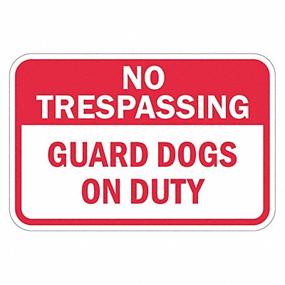 Rflctv No Trespassing Sign 12x18in Alum