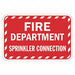 Rflctv Fire Connection Sign 12x18in Alum