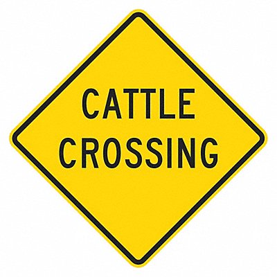 Cattle Crossing Traffic Sign 18 x 18 