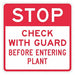 Rflctv Visitors Stop Sign 18x18in Alum
