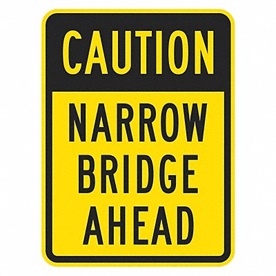 Narrow Bridge Traffic Sign 24 x 18 