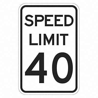 Speed Limit 40 Traffic Sign 24 x 18 