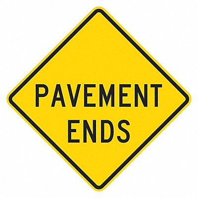 Pavement Ends Traffic Sign 24 x 24 