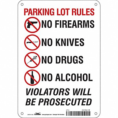 Safety Sign 10 in x 7 in Aluminum