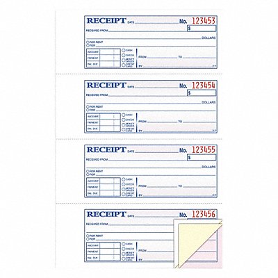 Money/Rent Receipt Book 3-Part