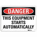Danger Sign 10 inx14 in Plastic