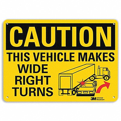 Caution Sign 10 inx14 in Aluminum