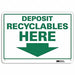 Recycling Sign 10 in x 14 in Aluminum