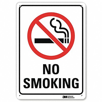 No Smoking Sign 10 inx7 in Aluminum