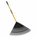 Leaf Rake 26 Tines Fiberglass Handle